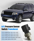 AC Pressure Transducer Switch With Three Pins For Ram 1500 2500 3500 2003 2009 Jeep Grand Cherokee shown with compatible vehicles