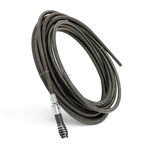 Straight Up Drain Cleaning Cable Sewer Snake FiveSixteen In By TwentyFive Ft Drop Head Auger Heavy Duty Replacement Machine Part coiled with snap head