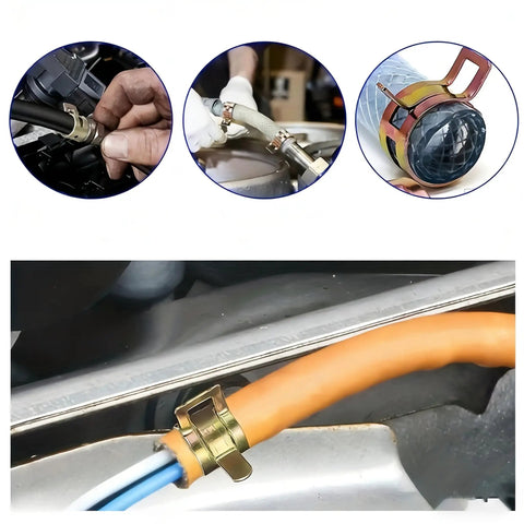 Heavy Duty 32 Piece Spring Hose Clamp Set In 304 Stainless Steel And Copper No Tool Quick Install on automotive hose