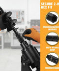 Beefed-Up 12 X 52 Inch Spiral Post Hole Auger Drill Bit With 2 Inch Hex Connection for excavator setup in workshop