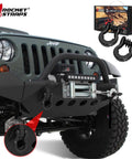 Built Tough 3/4 Inch D Ring Shackle Set 2 Pack Bow Shackles With 41,850 Lb Break Strength installed on off-road vehicle bumper