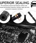 Close-up of Six Piece Five Foot Silicone Vacuum Hose Kit For Cars And SUVs With Clamps, shown above car engine bay.