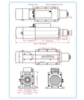 Heavy Duty 4.5KW ATC CNC Router Spindle With BT30 Mount And 24000RPM High Speed Air Cooled Body technical drawing with dimensions.