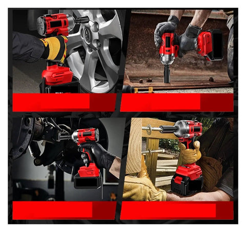 GANGSUQD Brushless Cordless Impact Wrench With Massive Torque Auto Repair Electric Screwdriver High Capacity Battery Powerful Power Tool For Car Truck And Rv Maintenance Projects