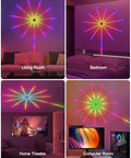 Firework RGB LED Strip Lights Kit With 11 Strips Dream Colors 16 Million Color Options in different room setups