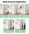 Multi-scenario application of 60 By 96 Inch Preassembled Three Lite Frosted Glass Bifold Barn Door With 64 Inch Track Kit in various rooms