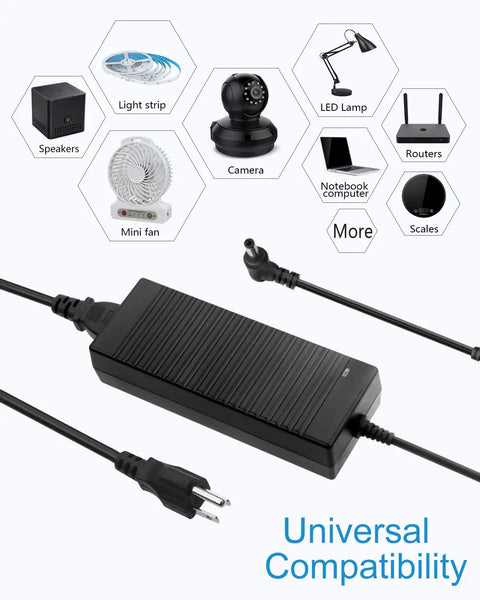 24V 5A Power Brick Adapter 120W DC Transformer With 5.5x2.5mm Plug For LED Strip Lights CCTV Cameras LCD Monitors Massage Chairs