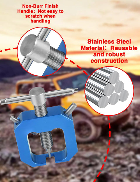 Blue ZLXHDL mini gear puller for RC drift wheels; stainless steel puller with threaded screw and cross handle