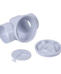 6 In PVC Backwater Valve For Basement Protection From Sewer Backflow And Street Sewage Backups With Elastomeric Seal And Quick Action Flapper Plus A Neoprene Sealed Access Cap That You Can Tighten By Hand, disassembled parts