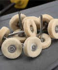 Pro Grade Wool Felt Polishing Wheel Kit 60 Pcs 25mm buffing wheels with 3mm shank for metal and plastic finishing and sanding
