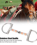 Stainless Steel Dee Bit Snaffle Horse Bit With Copper Roller for a smooth comfy ride and solid control, 5 inch mouth size shown.