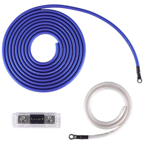 4 Gauge OFC Amplifier Wiring Kit Heavy Duty Installation Bundle With 17 Ft Power Cable 3 Ft Ground Cable Inline ANL Fuse Holder And 120 Amp Fuse For Systems Up To 1500 Watts