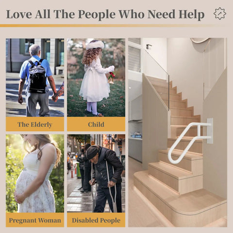 Top Shelf White Handrails For Outdoor Steps Wall Mount And Stair Rails for accessible home stairs with safety grip