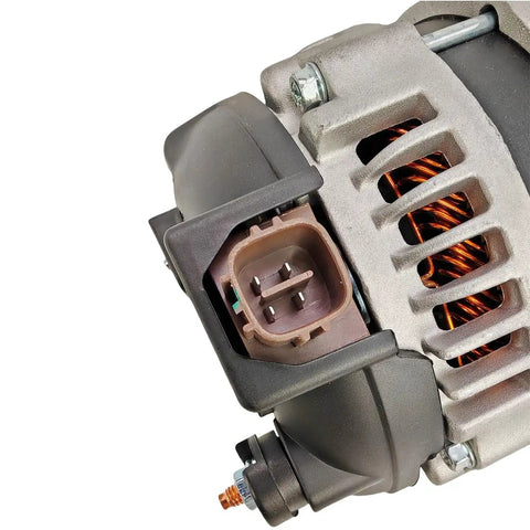 Close-up of alternator from Alternator Replacement Kit For 2003 2007 Accord 2.4L L4 Direct Fit With 12V 105A Capacity CW Rotation 7 Groove Pulley
