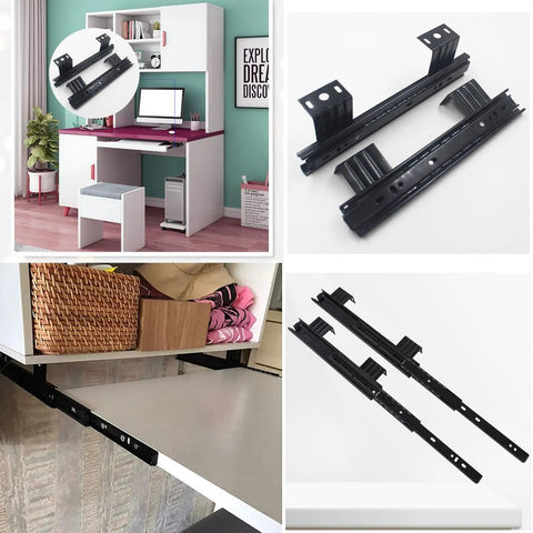 Heavy Duty Ball Bearing Keyboard Tray Slides For Under Desk Pull Out Keyboard Platform For 10-12 in desk mounts