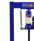 Heavy Duty 6 Ton Hydraulic Shop Press With Adjustable Height Benchtop H-Frame And Press Plates, pressure gauge, blue color