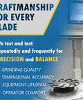 7 Inch PCD Grinding Wheel For Epoxy Glue Mastic And Paint With 6 Quarter Round Segments And Five Eighths Inch 11 Thread Arbor Wet Or Dry Use On Angle Grinders Built For Aggressive Surface Prep And Coating Removal on testing table