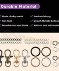 All In One Keychain Making Kit With Pliers 321 Pcs Including 40 Swivel Lanyard Hooks 200 Jump Rings 40 Keychain Rings 40 Extender Chains In Bronze Black Gold Silver For Diy Craft Projects, featuring durable metal components.