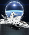 F-22 Raptor Fighter Jet Building Block Set on display with 1837 pieces, featuring realistic wings and cockpit, perfect for collectors.