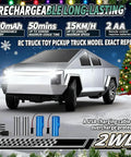 Remote Control Truck Toy With Light Effects, 2.4GHz 2WD RC Car With Dual Motors For Off Road Fun on snowy landscape
