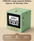 Next Level Smart AI Voice Activated Printer With Ridiculously Fast Inkless Thermal Tech And A Bright 2.4 Inch HD Touchscreen Display For Making Totally Awesome Custom Stickers Everyday, green compact design with 1200mAh battery.