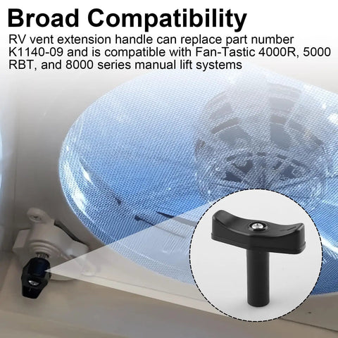 Manual Lift Knob Kit For Roof Vent Lift Arm Compatibility With Fan Tastic 4000R 5000 RBT And 8000 Series in RV vent