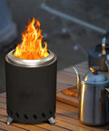 7.5 Inch Smokeless Tabletop Fire Pit Portable Mini Fire Bowl Dual Fuel No Fuss Ready For Gas Or Wood 304 Stainless Steel