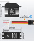 Dimensions and features of Waterproof RC Servo Controller With Beefy 40kg Torque Coreless Metal Gear Digital Servo