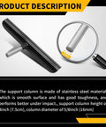 12 Inch Lathe Tool Rest With Five Eighth Inch Stainless Steel Post for wood lathe, support panel and magnified view of post