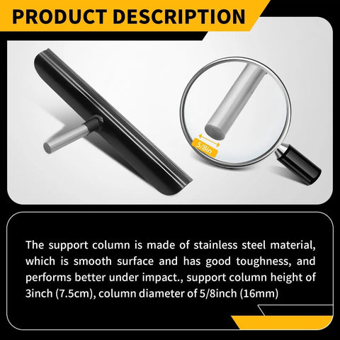 12 Inch Lathe Tool Rest With Five Eighth Inch Stainless Steel Post for wood lathe, support panel and magnified view of post