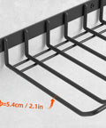 Power Tool Organizer Wall Mount For Cordless Drill And Tools, black metal rack with dimensions shown, installed on wall