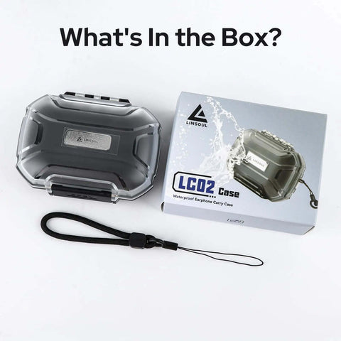 Slick Waterproof Iem Case And Portable Earbud Hard Shell Road Ready Box For In Ear Monitors Plus Cable Organizer with lanyard.
