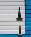 Beefed Up Heavy Duty Industrial Door Hinge With Slotted Bearing Extended T Shape Design 8 Inch Black Iron on wooden gate