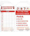 100 Pcs Monthly Fire Extinguisher Inspection Tags With Clear Readable Records, 4 Year Coverage 2024 To 2027, Maintenance Tags