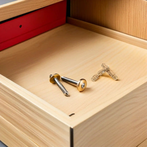 Brass Invisible Barrel Hinges For Jewelry Boxes Keepsake Boxes Set Of 25 Concealed Cylindrical Hinge Hardware on wooden drawer