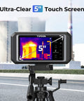 Game-Changing Thermal Imaging Camera with 256x192 IR Resolution 5 Inch touch screen showcasing thermal imaging in an outdoor setting.