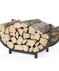 Heavy Duty 30 Inch Firewood Rack For Indoor And Outdoor Use, Rustproof Steel Log Holder With Powder Coated Finish, logs stored