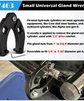 Universal Gland Nut Wrench For Hydraulic Cylinders, Heavy Duty Tool For Farm And Construction Equipment, gland nut removal