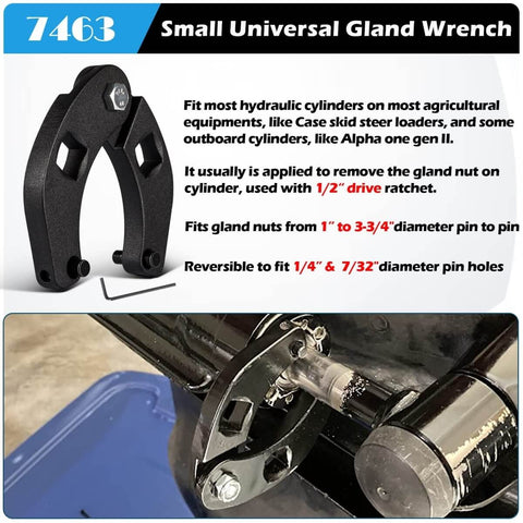 Universal Gland Nut Wrench For Hydraulic Cylinders, Heavy Duty Tool For Farm And Construction Equipment, gland nut removal