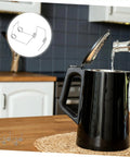 Top Tier Small Compression Springs For Electric Kettles Stainless Steel Coil Kit Universal Size Replacement shown with black kettle and spring diagram