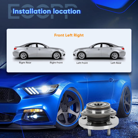 Beefed Up Front Wheel Hub Bearing Assembly Pair For 1999 To 2004 Jeep Grand Cherokee OE 513159 with car installation diagram