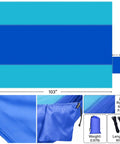 Diagram of Blue Outdoor Camping Hammock Portable With Tree Straps And Rope, 56 By 103 Inches, Fits 1 To 2 People