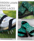 16-Piece Lawn Aerator Shoes Straps For Easy Soil Aeration, Spike Sandals For Lawn Care And Gardening on grass