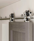 Heavy Duty 5ft Stainless Steel Sliding Barn Door Track Kit With Quiet Glide Rollers For A Single Door Supports Up To 220 Lbs