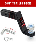 Trailer Hitch Ball Mount Kit With Four Inch Drop For Two Inch Receivers Includes Two Inch Ball And Five Eighth Inch Pin Clip