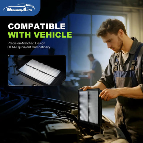 Mechanic examining Heavy Duty DualGuard Cabin and Engine Air Filter for 2020-2026 Kia Telluride 3.8L