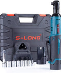 Cordless Electric Ratchet Wrench Kit Three Eighths Inch 400 RPM 12V Power Ratchet Driver With 10 Sockets 2000mAh Battery