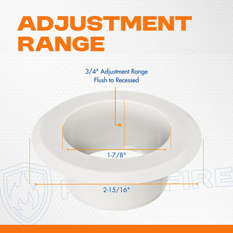 Replacement Outer Trim Ring for Recessed Fire Sprinkler Escutcheon showcasing 1-7/8 inch inner and 2-15/16 inch outer diameter.
