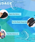Cyberpunk Style Neoprene Diving Mask Strap Covers Set Four Pieces For Swimming Goggles usage guide with Velcro closure