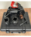Heavy Gauge Hydraulic Torque Wrench With Slick Uni Swivel Hose And Rugged Alloy Frame For Smooth Precision Bolting In Tight Pits Plus One And A Half Inch Square Drive, laid out on a sturdy case.